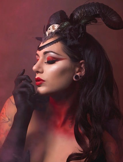 female demon makeup